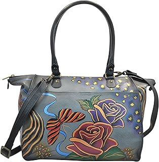 womens Painted Large Tote Bag Genuine Leather by Anna Anuschka