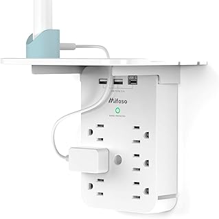Wall Outlet Extender with Surge Protector by Home & Dorm