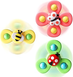 ALASOU 3PCS Suction Cup Spinner Toys for Toddlers