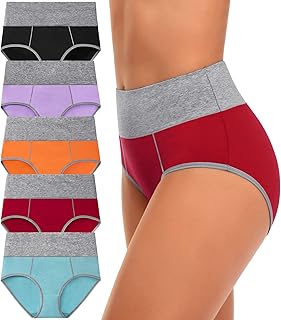 CULAYII High Waisted Underwear for Women – Soft Stretch Briefs 5 Pack