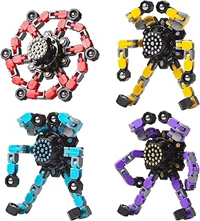 Transformable Fidget Spinners 4 Pcs by FunToy for Stress Relief