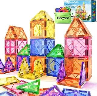 Magnetic Tiles Toddler Toys by SainSmart Jr. for Kids Ages 3-12
