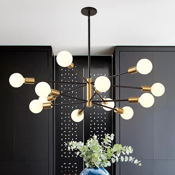 RUIYEY Modern Chandelier Ceiling Light Fixture – Sputnik Design