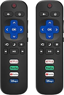 (Pack of 2) Replacement Remote Control for Roku TV – Compatible with TCL, Hisense, Onn, Philips Smart TVs