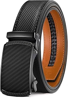 Zitahli Men’s Dress Ratchet Belt with Premium Leather and Automatic Buckle