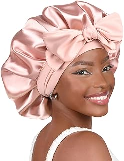 YANIBEST Silk Bonnet for Sleeping Women – Blush Pink Satin Bonnet