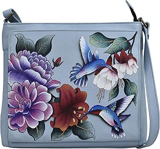 Women’s Hand-Painted Leather Organizer Crossbody