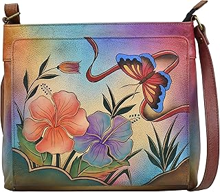 Women’s Hand-Painted Leather Organizer Crossbody by Anuschka