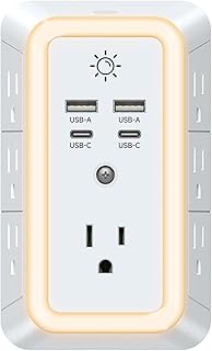 Multi Plug Outlet, USB Wall Charger, Surge Protector, 7 Outlet Extender