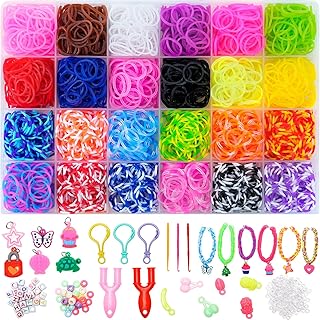 XKDOUS 24 Colors Rubber Band Bracelet Kit for Kids Ages 6+