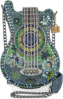 Starlet Beaded Handbag Guitar-Shaped Crossbody Bag, Blue