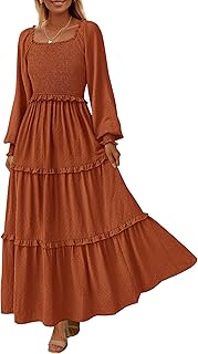 PRETTYGARDEN Fall Dresses for Women Long Sleeve Maxi Dress