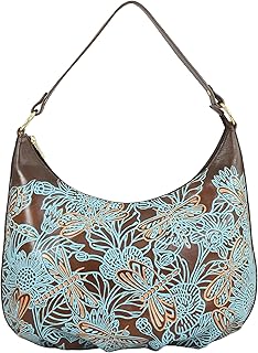 Women’s Original Hand-Painted Genuine Leather Ruched Hobo