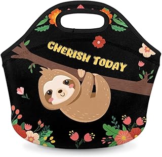 Sloth Lunch Box for Women – Neoprene Lunch Bag by CHERISH TODAY