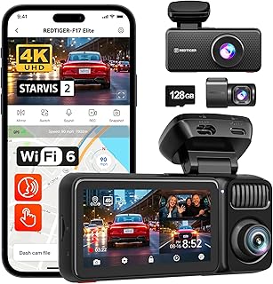 REDTIGER F17 Elite 4K 3 Channel Dash Cam with Voice Control