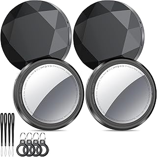 QCOQ® Air Tracker Tags-4 Pack Black | Bluetooth Tracker for iOS