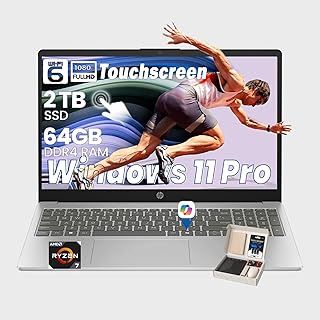 HP 15.6″ Touchscreen Laptop with Accessories and AMD Ryzen 7