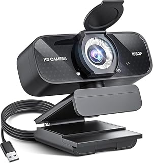 1080P HD Webcam with Noise Cancellation Mic – Black