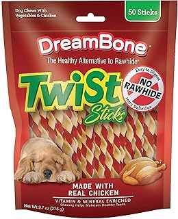 DreamBone Twist Sticks – Rawhide-Free Chews for Dogs, 50 Count