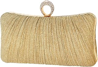 Womens Golden Glitter Clutch Purse by iwish for Bridal Party
