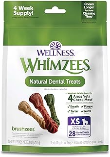 WHIMZEES Wellness Daily Brushzees Dog Dental Treats, Extra Small