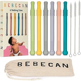 BEBECAN Teething Sticks for Babies – Soft Silicone Teethers