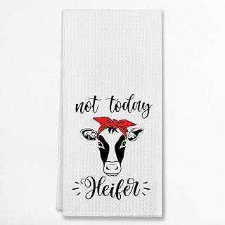EIONEY Not Today Heifer Funny Cow Kitchen Towels for Decor