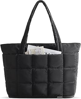 BAGSMART Expandable Tote Bag for Women – Puffer Work Handbag