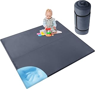 HOMBYS Foldable Memory Foam Play Mat for Baby and Toddler