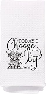 Today I Choose Joy Kitchen Towel – Highland Cow Decor