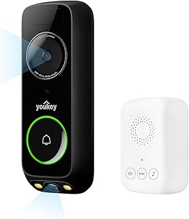 youkey Wireless Doorbell Camera with Chime and Night Vision