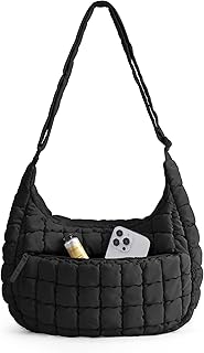 Quilted Puffy Crossbody Bag for Women – Medium Cute Hobo Shoulder Purse