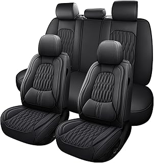 WELLDO Car Seat Covers Full Set – Faux Leather Protector