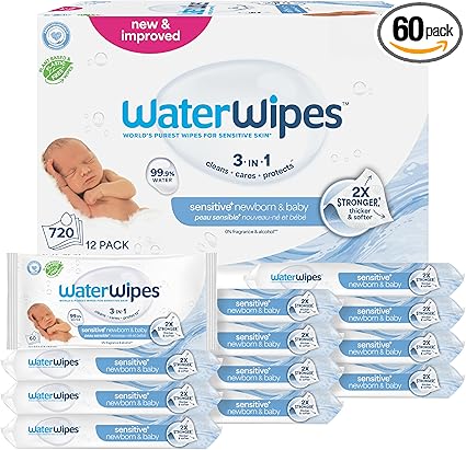 WaterWipes Sensitive+ Baby Wipes – 720 Count