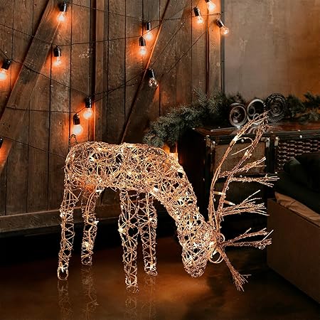 Alpine 24″ Tall Rattan Reindeer Decor