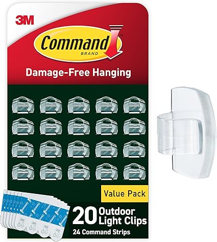 Command Outdoor Light Clips – Clear Clips