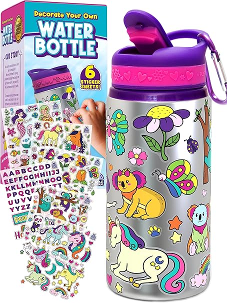 PURPLE LADYBUG Decorate Your Own Water Bottle Kit