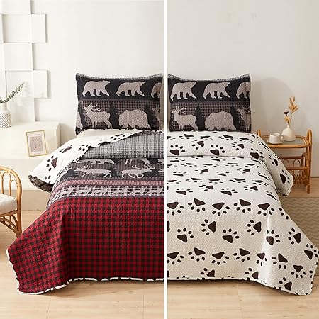 Moose Bear Quilt Set – Twin Size