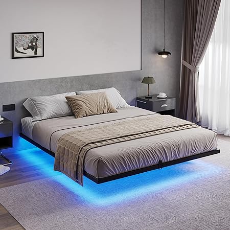 Hasuit Floating Bed Frame with LED Lights