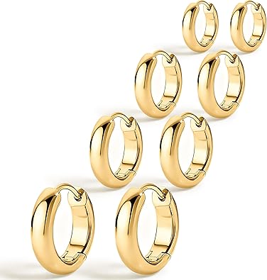 Gokeey Silver Hoop Earrings Set