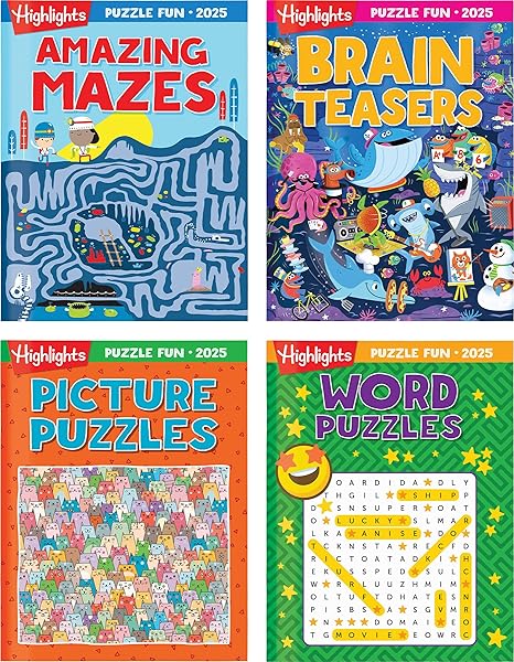 Highlights Puzzle Fun 2025 – 4-Book Set