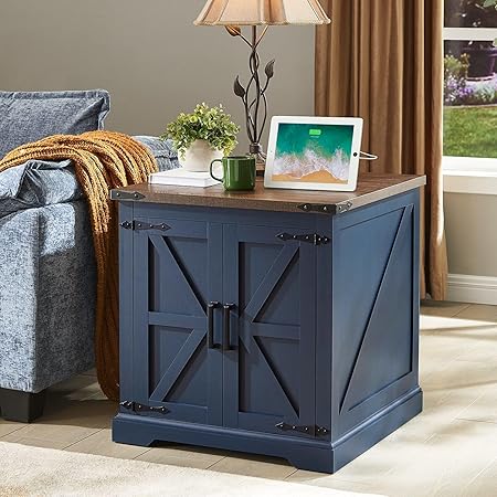 Farmhouse End Table with Charging Station