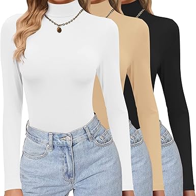 Ekouaer Women’s Turtleneck Shirts