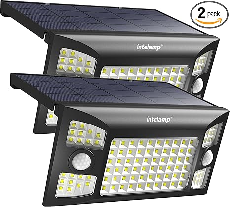 intelamp 2 Pack Solar Lights Outdoor