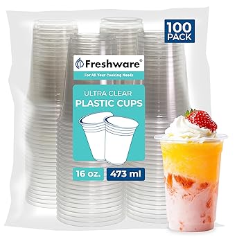 Freshware 16 oz Clear Disposable Cups
