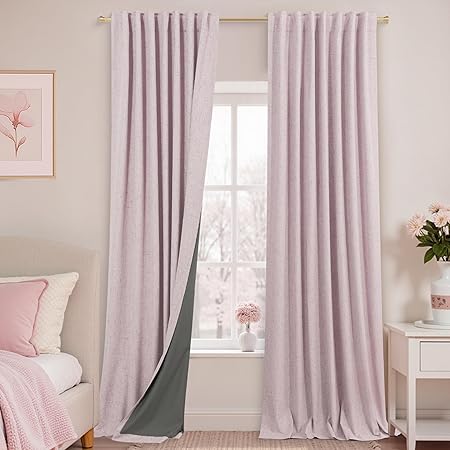 KOUFALL Vintage Pink Curtains