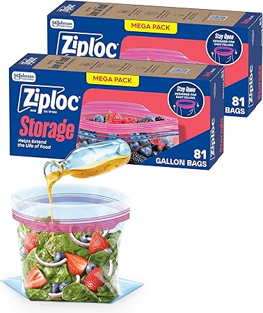 Ziploc Gallon Food Storage Bags, 162 Count