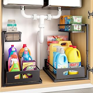 Under Sink Organizer 2 Pack Adjustable