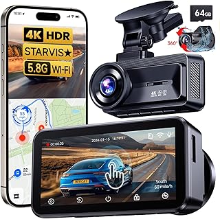COOLCRAZY 4K Dash Cam Front and Rear