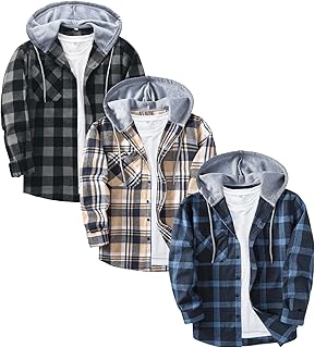 ZITY Men’s Flannel Hoodie Shirt Pack